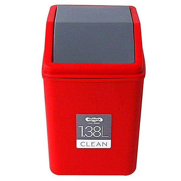  코멕스 클린푸쉬 휴지통 1.38L(레드)