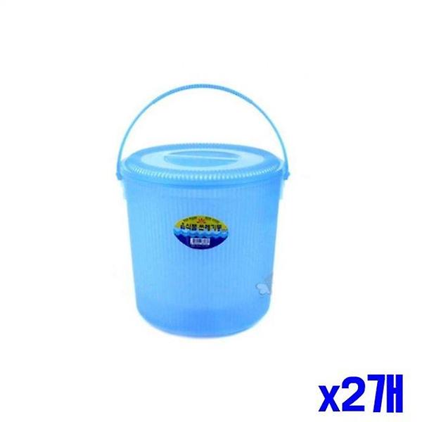  위생적인 손잡이 음식물 쓰레기통 11L x2개