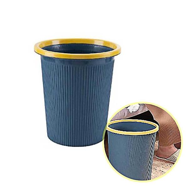  네이비 원형 스트라이프 휴지통 대형 오픈