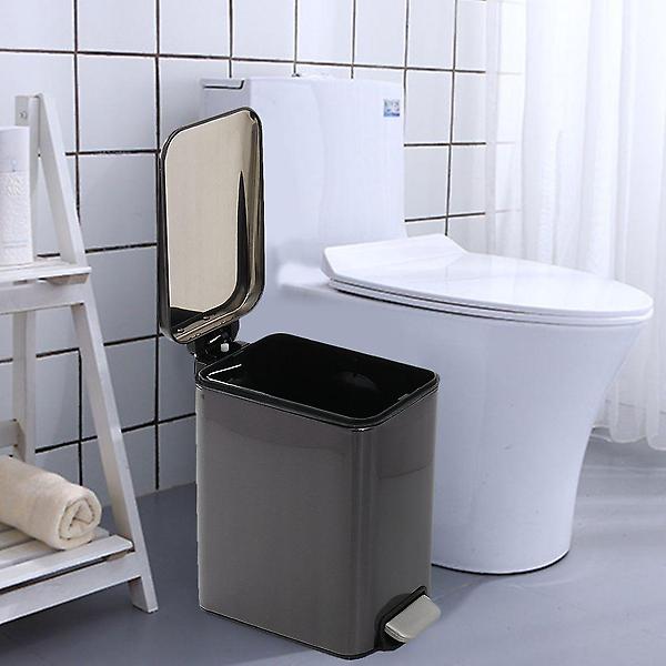  블랙 페달 휴지통 사무실 쓰레기통 5리터