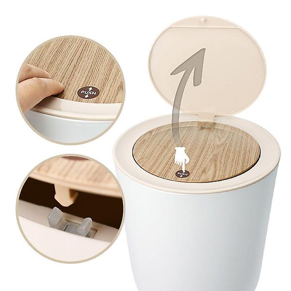  우드휴지통 책상휴지통 욕실쓰레기통 7L