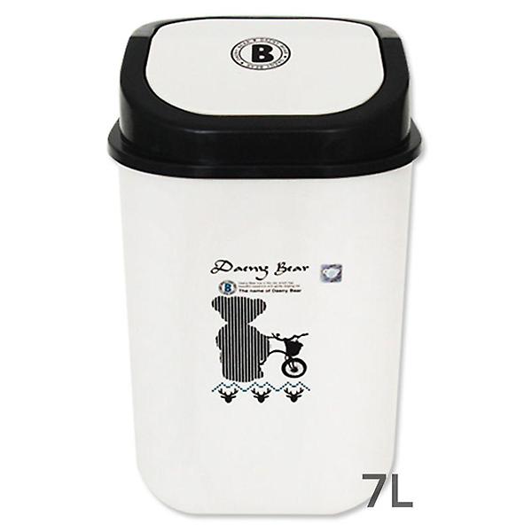  데니베어 사각휴지통 7L 가정용쓰레기통 휴지통