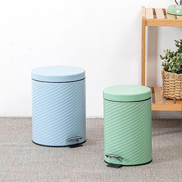  무소음 페달 휴지통 3L 그린 (종량제봉투 5L용)