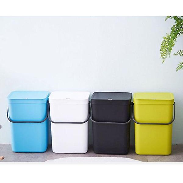  휴지통 원터치 분리수거 쓰레기통 재활용 12L 화이트