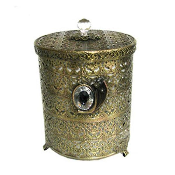  큐빅장식 앤틱 휴지통 (중) 골드 학교 사무실 수거함