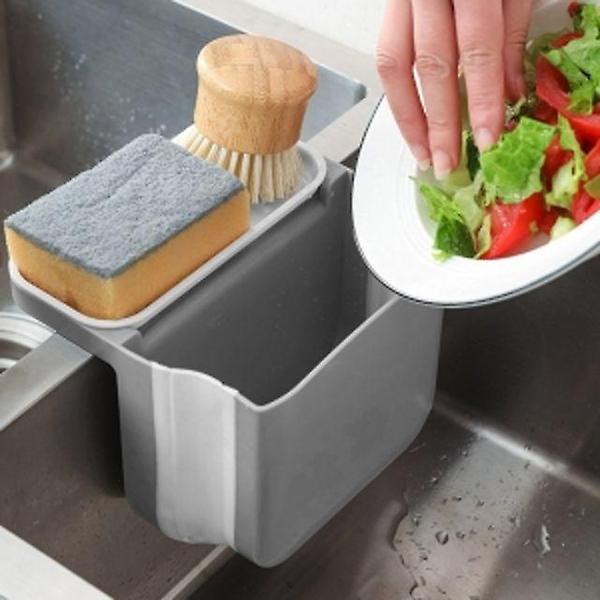  싱크대 폴딩 수세미 거치대 흡착식 물빠짐 쓰레기통