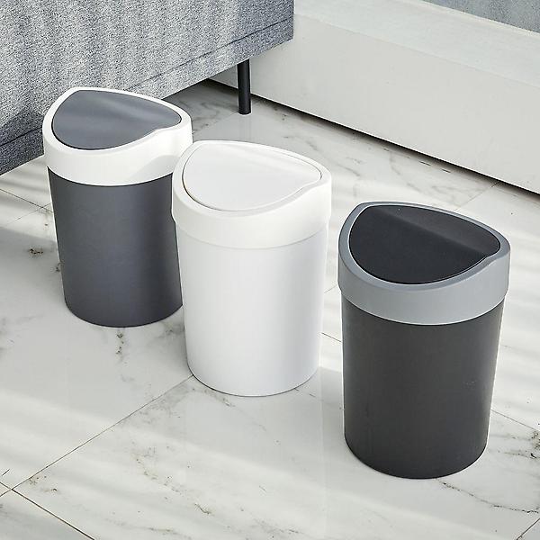  원형 모양 편리한 뚜껑 휴지통 스몰