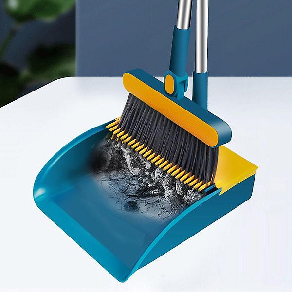  블루 빗자루 쓰레받기 세트 청소도구