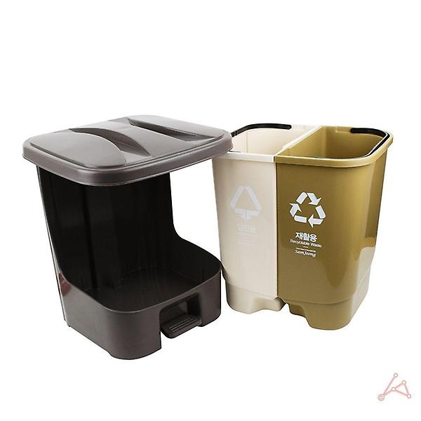  분리수거함 페달 2단 대형 쓰레기통 20L