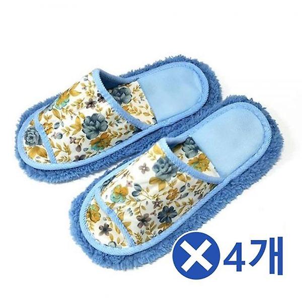  극세사 청소신발x4개 바닥청소실내화 걸레신발