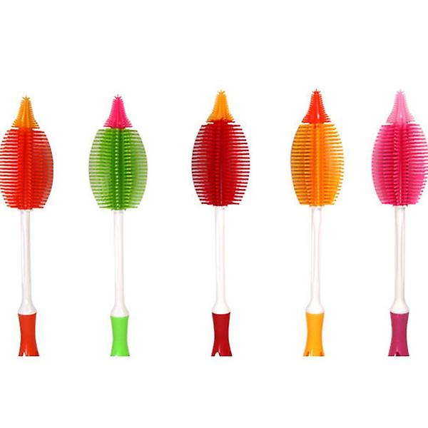  실리콘 투웨이 일자형 브러쉬-색상랜덤발송 물병솔