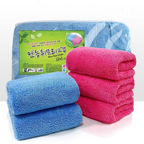  극세사 휘모리 만능크리너 복실이 걸레 세차 (대) 10P