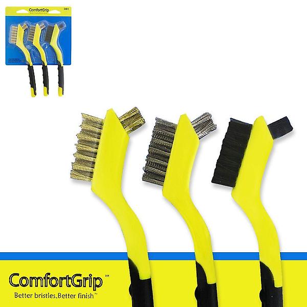  와이어 브러쉬3p (381)스텐 황동 나일론 청소 때제거