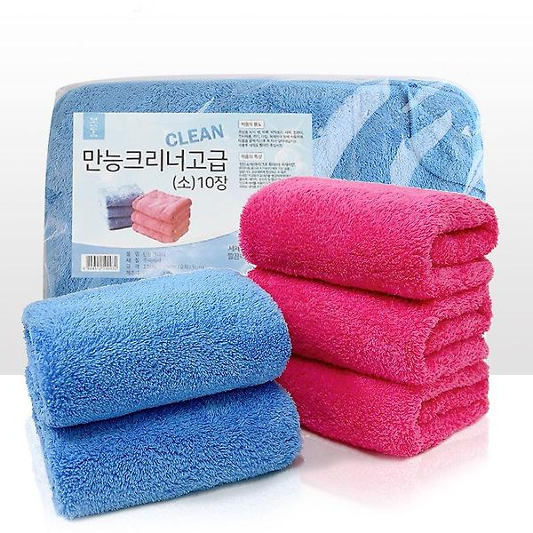  극세사 고급 만능크리너 두꺼운 복실이 걸레 (소) 10P