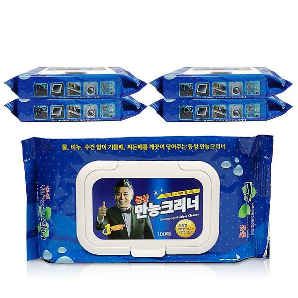 동성 만능크리너 100매x5개 티슈형 찌든때 제거 리필