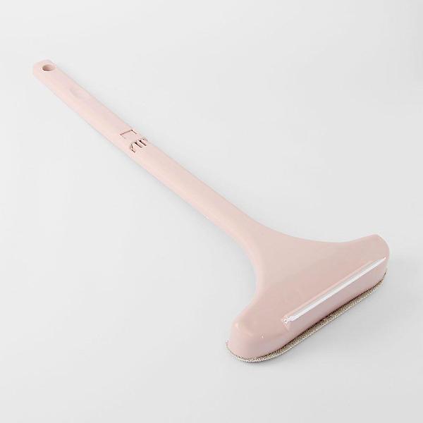  핑크 유리닦이 스크래퍼 방추망 겸용 청소도구