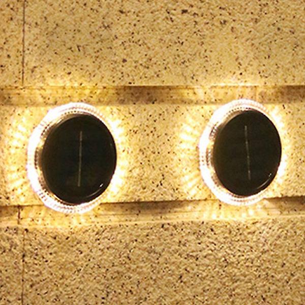  솔라가든 LED 태양광 바닥등 2p세트(웜색) (원형)