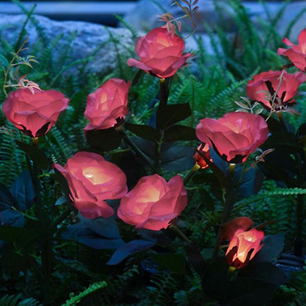  솔라가든 장미 LED 태양광 꽃정원등(핑크)