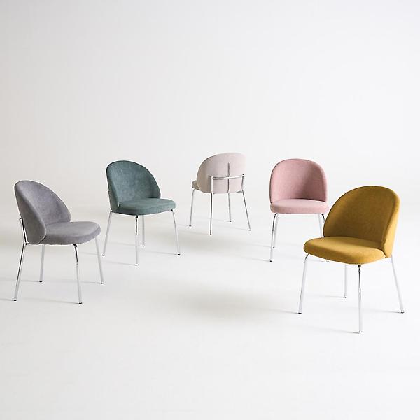  아이앤 린델 패브릭 등받이 실버바디 체어 FU