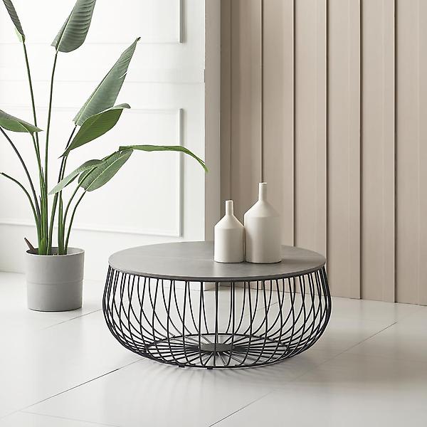  아이앤 시에나 800 원형 세라믹상판 소파테이블 FU