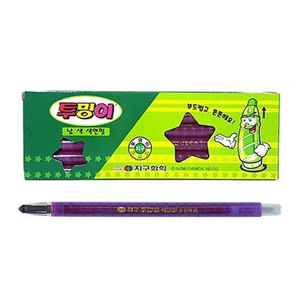  투명이 낱색 색연필 채점펜 (보라 12자루) 1개