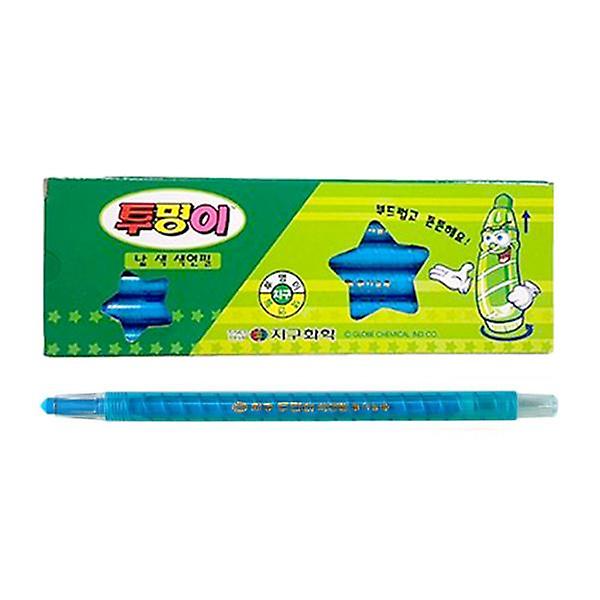  투명이 낱색 색연필 채점펜 (하늘 12자루) 1개