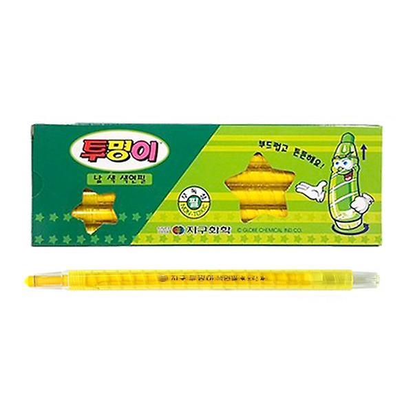  투명이 낱색 색연필 채점펜 (노랑 12자루) 1개