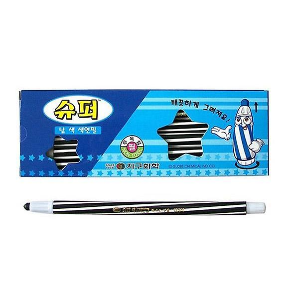  슈퍼 낱색 색연필 채점펜 (검정 12자루) 1개