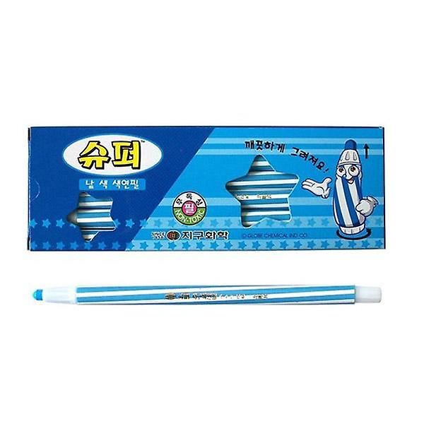  슈퍼 낱색 색연필 채점펜 (하늘 12자루) 1개