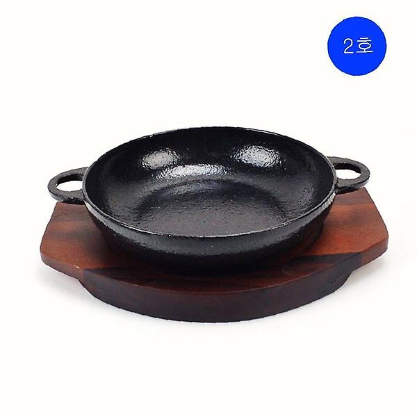  무쇠 볶음팬 주물팬 통주물 2호 세트 목판받임 도나베