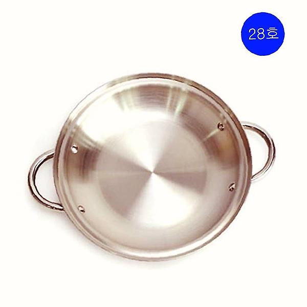  감자탕냄비 스텐 전골냄비 뚜껑미포함 28호 통3중