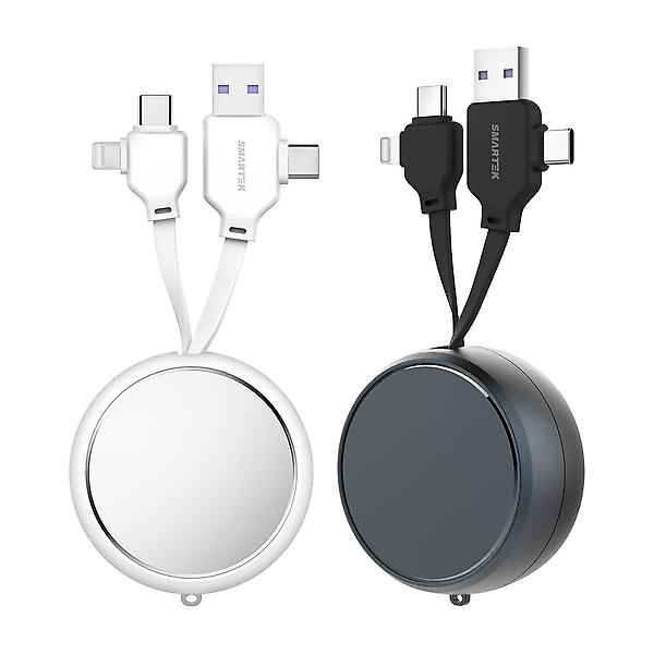  스마텍 60W 초고속 멀티 릴 케이블 1m(C타입/8핀USB) STCB-R1