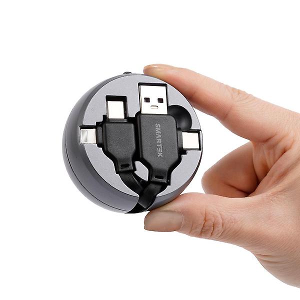  스마텍 60W 초고속 멀티 릴 케이블 1m(C타입/8핀USB) STCB-R1