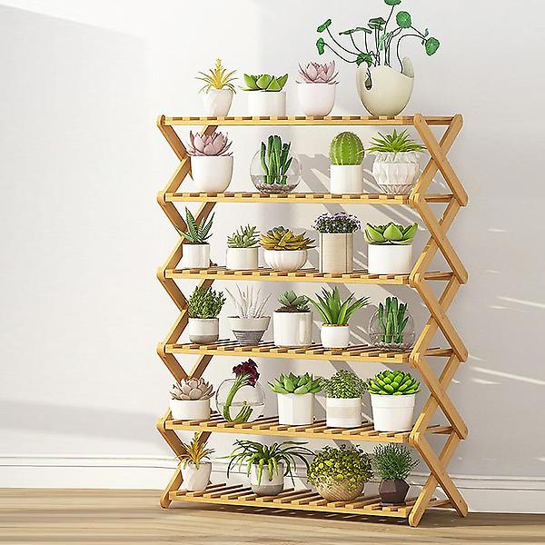  대나무 인테리어 화분진열대 ver12(80cm)(6단)