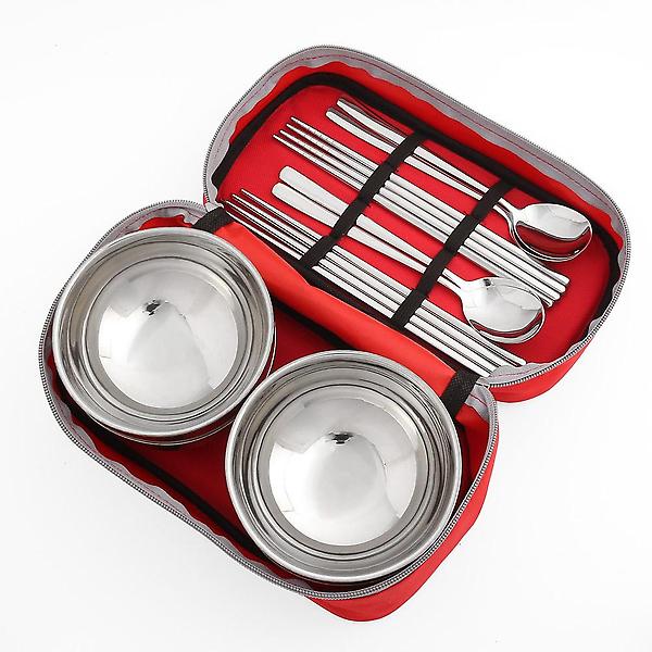  캠핑랜드 휴대용 수저 식기 4인세트(사각) 수저세트