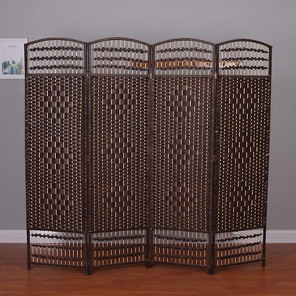  라탄 오픈형 4단 파티션(200cmx200cm) (다크브라운)