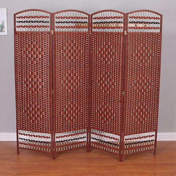  라탄 오픈형 4단 파티션(180cmx200cm) (브라운)