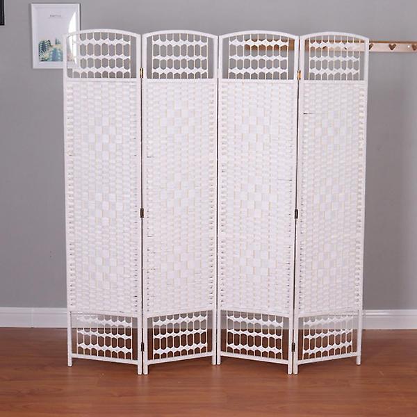  라탄 오픈형 4단 파티션(180cmx200cm) (화이트)