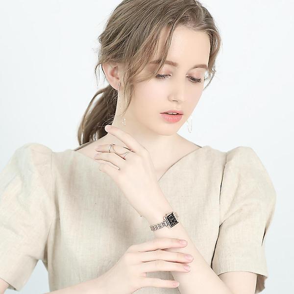  디유아모르 여성 메탈밴드시계 DAW6102M-RB 다이아몬드 시계