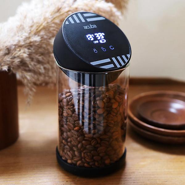 아쿠바 디지털 진공 밀폐용기 600ml 커피 원두 보관통 캐니스터
