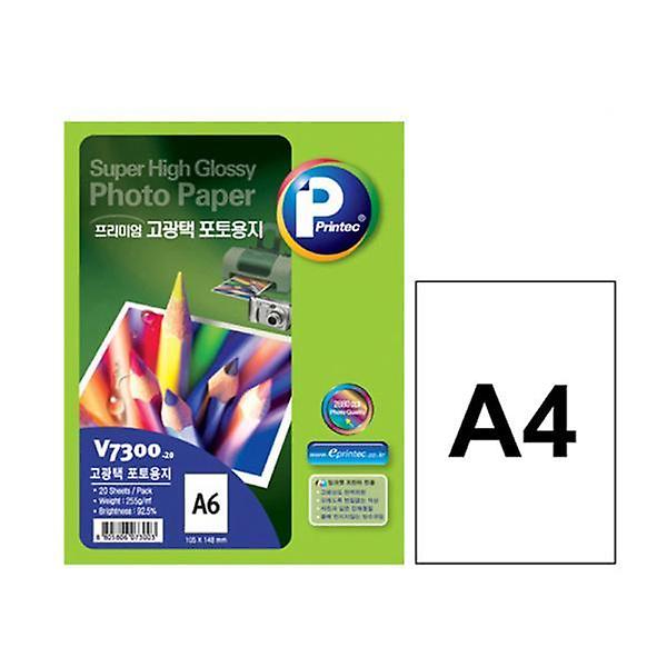  고광택 포토용지 V7300 A6 255g 20매 프린텍