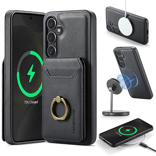  갤럭시S25 플러스 맥세이프 링 카드지갑 가죽 케이스