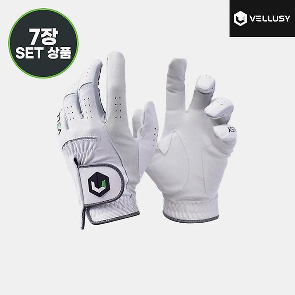 2023 벨루시 파워그립 소프트 남성(POWER GRIP SOFT) 합피 골프장갑[화이트][남성용/왼손착용][7장묶음]
