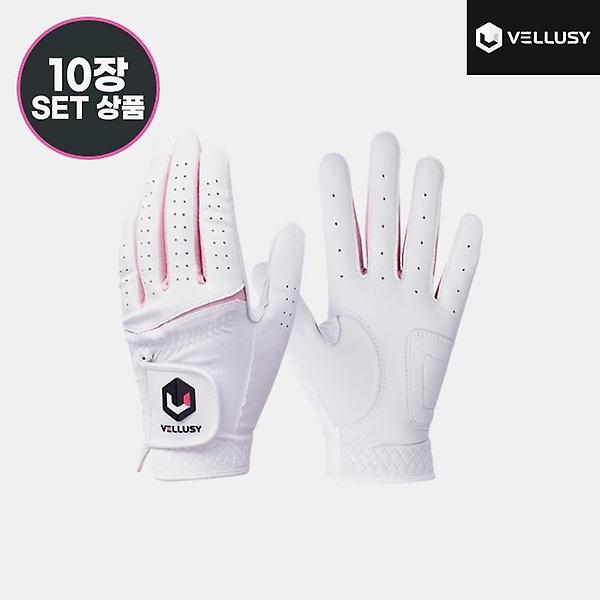  2023 벨루시 파워그립 프로 여성(POWER GRIP PRO) 반양피 골프장갑[화이트][여성용/양손착용][10장묶음]