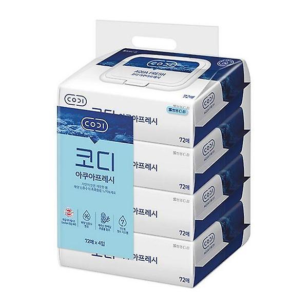  코디 아쿠아프레시 물티슈 72매 캡형 6입 CODI 쌍용