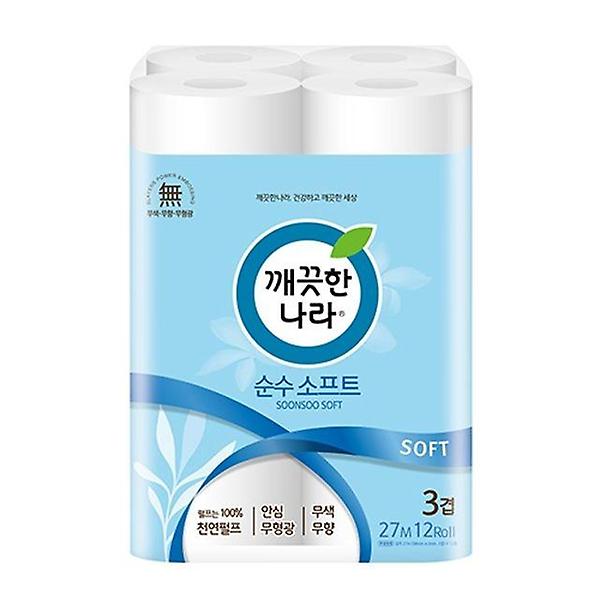  깨끗한나라 순수소프트 화장지 27MX12롤