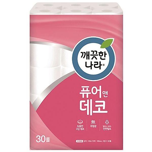  깨끗한나라 3겹 퓨어앤데코 화장지 30MX30롤