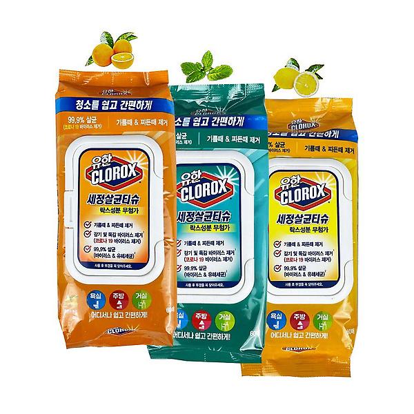  유한 크로락스 세정살균티슈60매 (옵션선택) -O