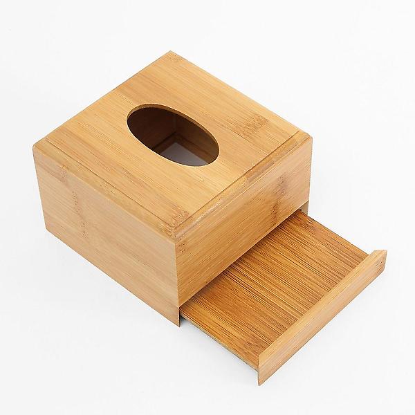  깔끔한 원목 정사각 휴지 케이스 슬라이딩 도어