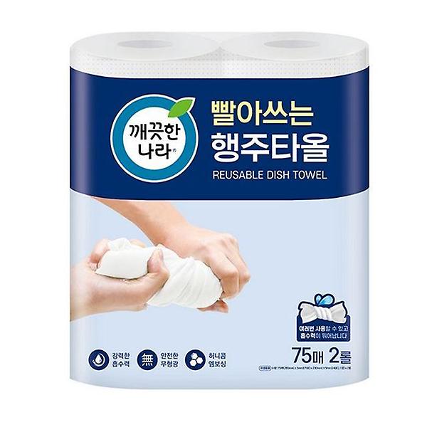  깨끗한나라 빨아쓰는 행주타올 75매x2롤